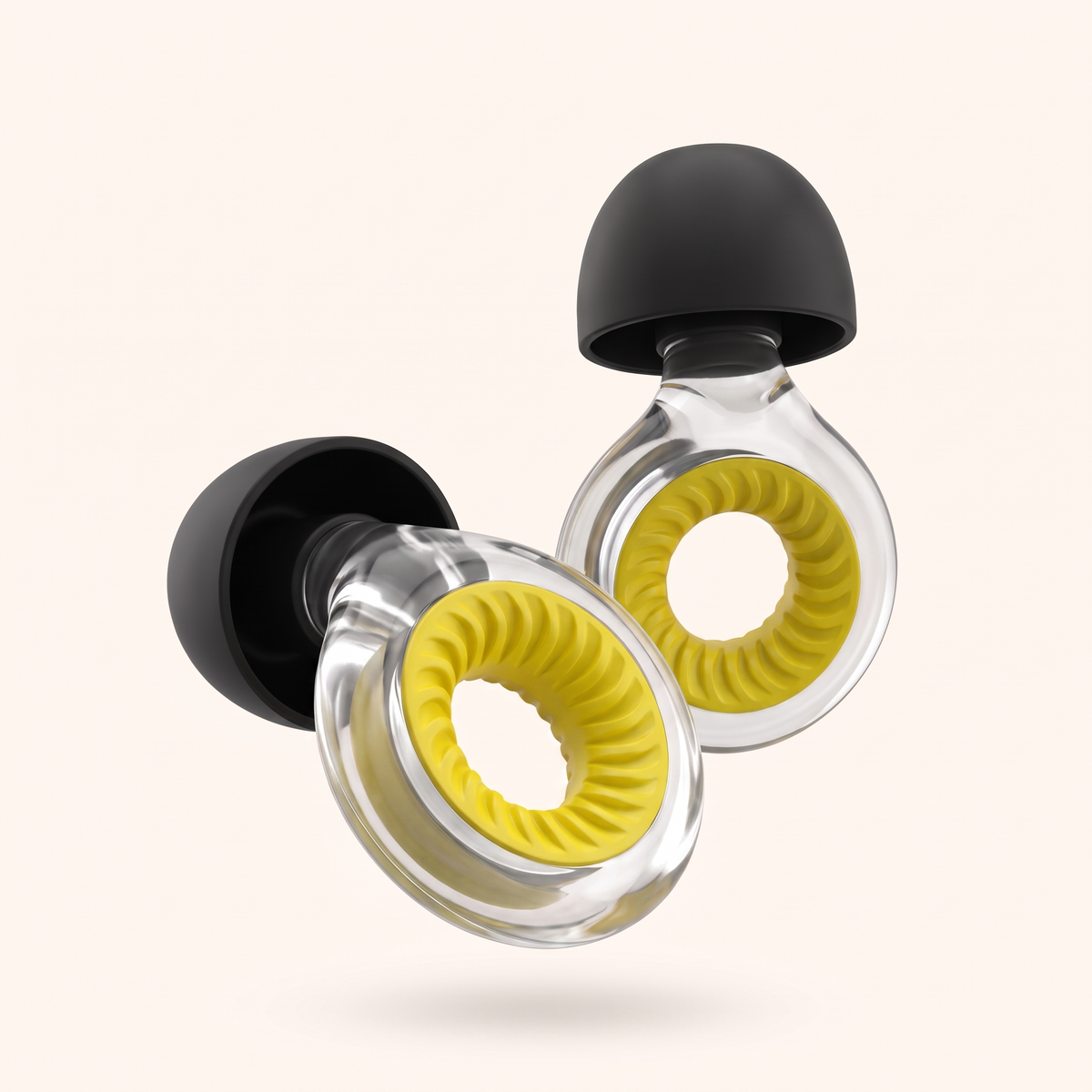 Ring Earplugs in Clear Yellow