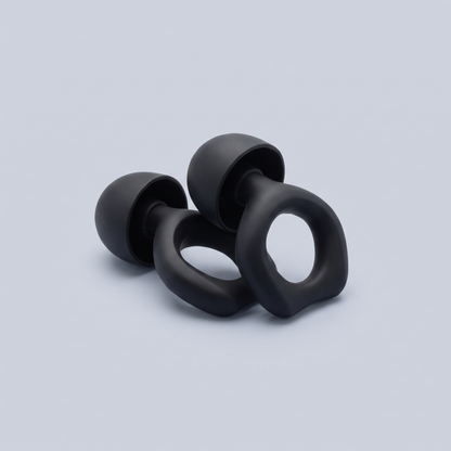 Silicone Earplugs in Black, pair