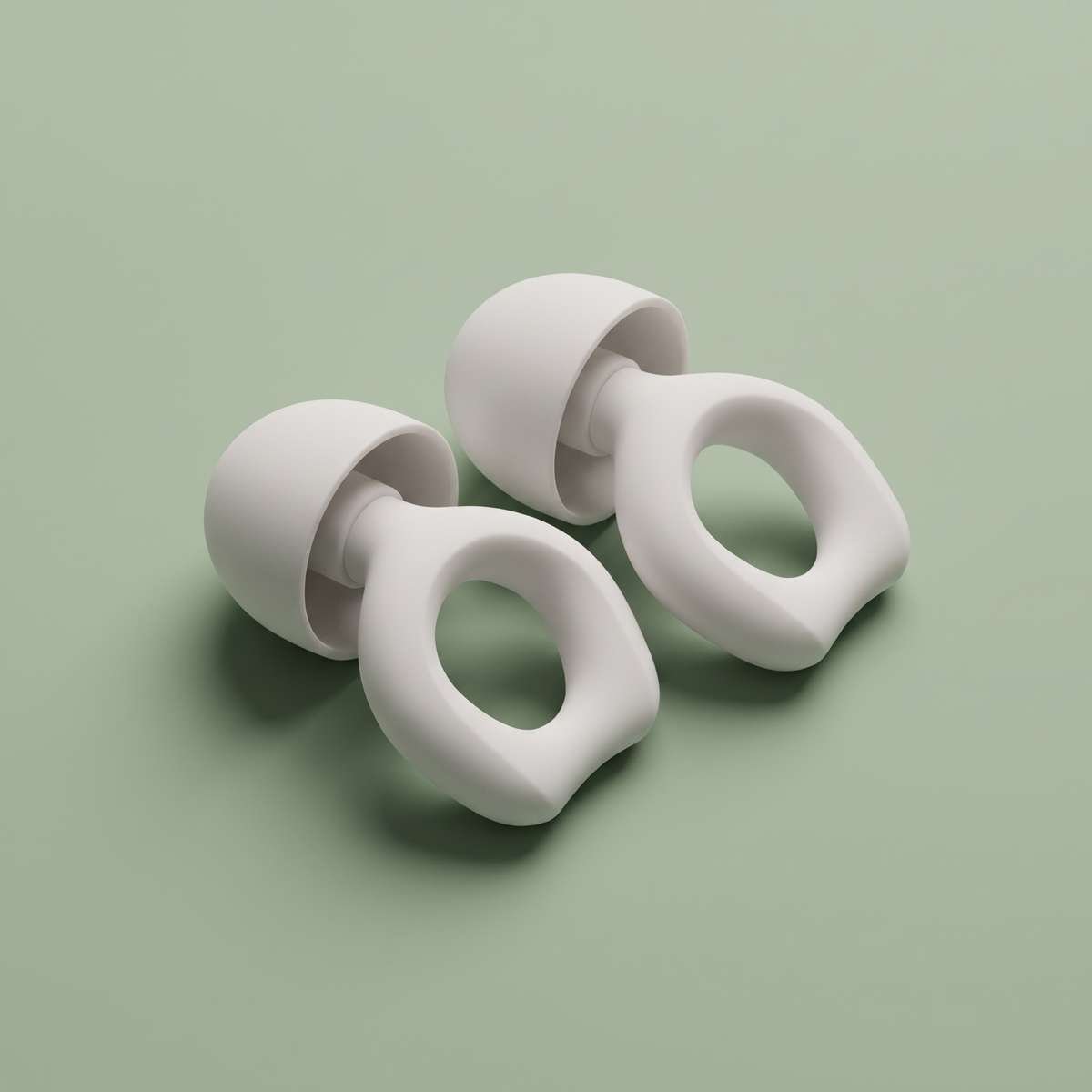Silicone Earplugs in White, pair