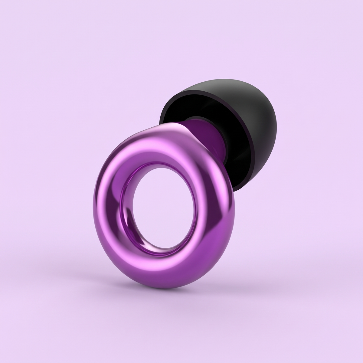 Metal Edition Earplugs in Purple, three quarter