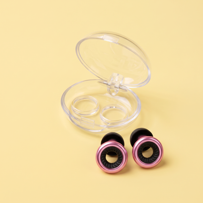 Ring Earplugs in Pink Black, hero